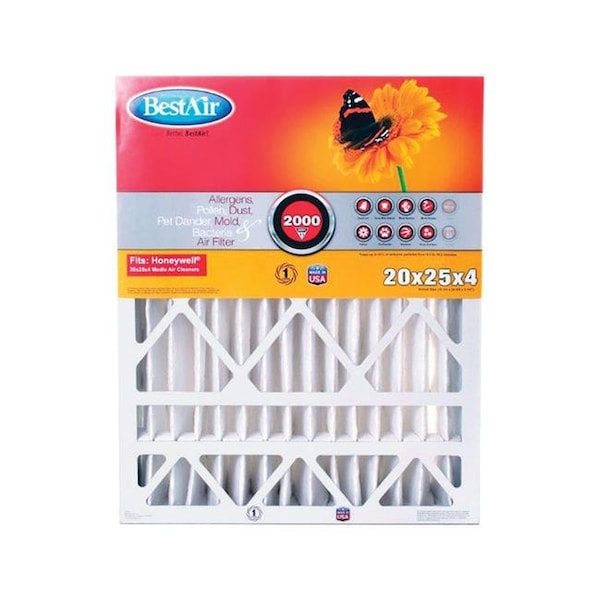Bestair Bestair 4766101 20x25x4 . Pleated Air Filter- pack of 3 4766101 - main
